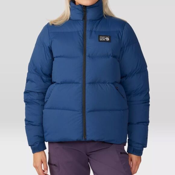 nwt mountain hardwear nevadan down jacket puffer large blue navy outer‎ dark - Picture 2 of 15
